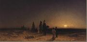 Crossing the Desert at Sunset, Karl Friedrich Christian Welsch